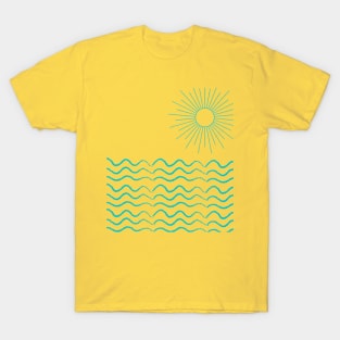 At the beach by lines Yellow T-Shirt